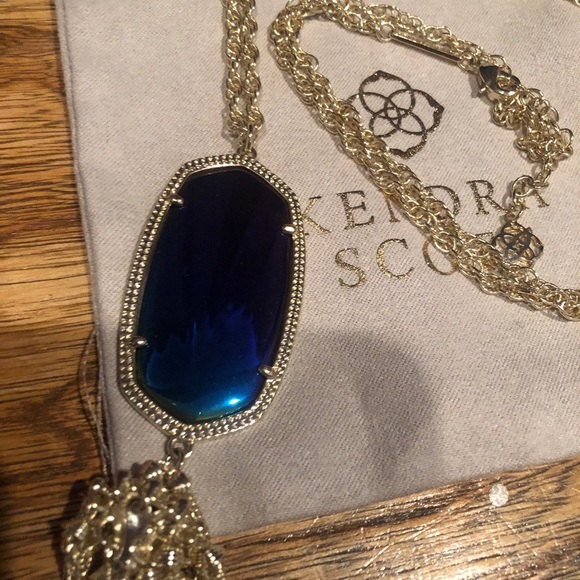 Kendra Scott Raine gold necklace iridescent stone - Picture 2 of 6